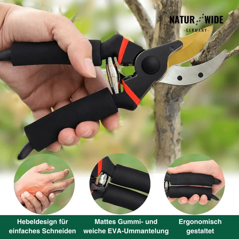 Profi Bypass-Gartenschere 21,5 cm – Scharfe Klinge & Ergonomisch