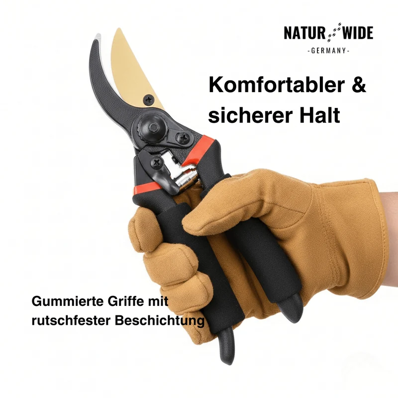 Profi Bypass-Gartenschere 21,5 cm – Scharfe Klinge & Ergonomisch
