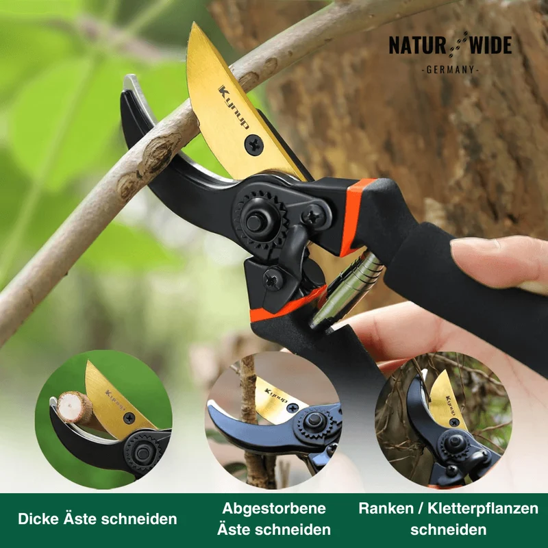 Profi Bypass-Gartenschere 21,5 cm – Scharfe Klinge & Ergonomisch