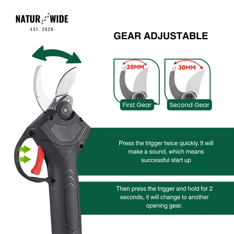 Cordless Electric Pruning Shears – 1.2" Cutting Capacity (2 Batteries)