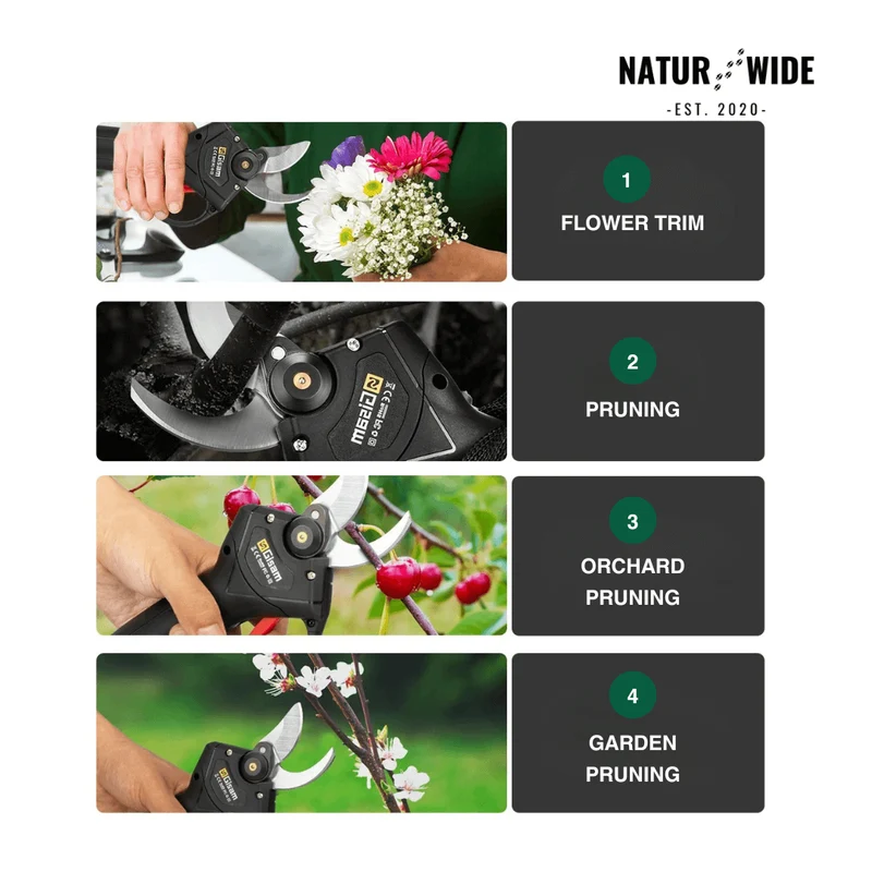 Cordless Electric Pruning Shears – 1.2" Cutting Capacity (2 Batteries)