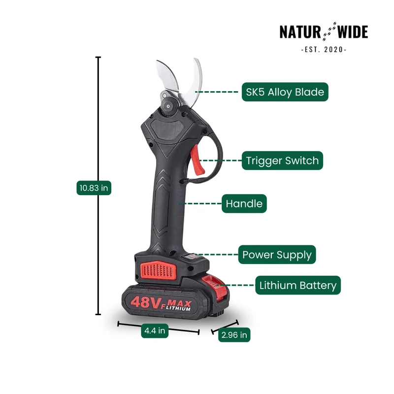Cordless Electric Pruning Shears – 1.2" Cutting Capacity (2 Batteries)