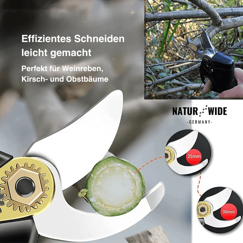 Elektrische Akku-Astschere – 30mm Schnittstärke (2 Akkus)