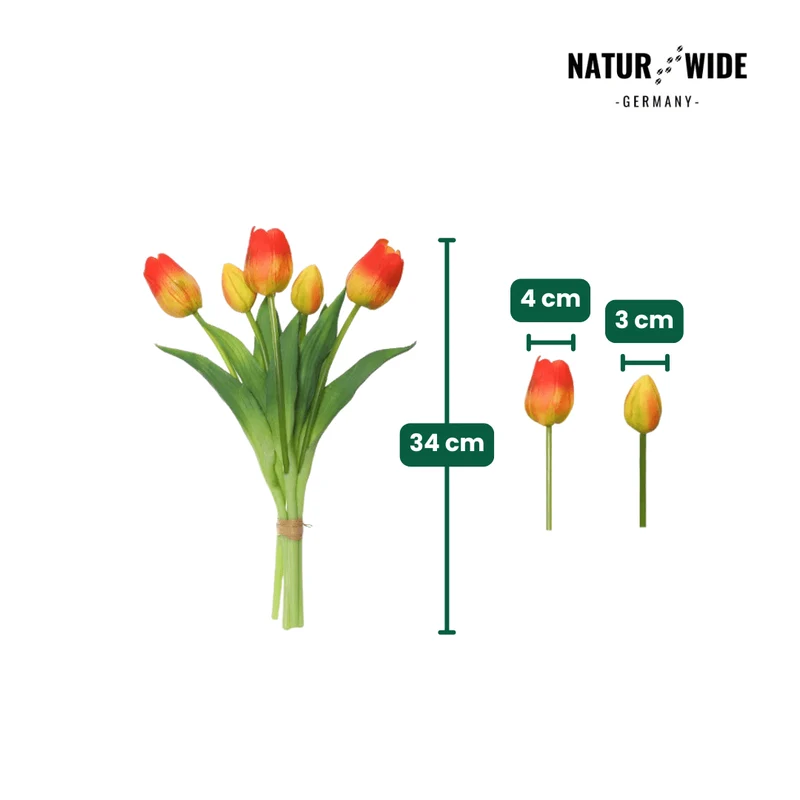 5er Bundle Künstliche Tulpen – Realistische Deko Blumen
