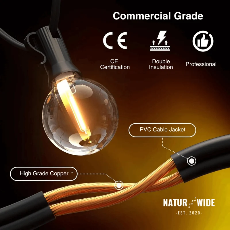 LED Outdoor String Lights – Shatterproof & Weatherproof (Plugin)