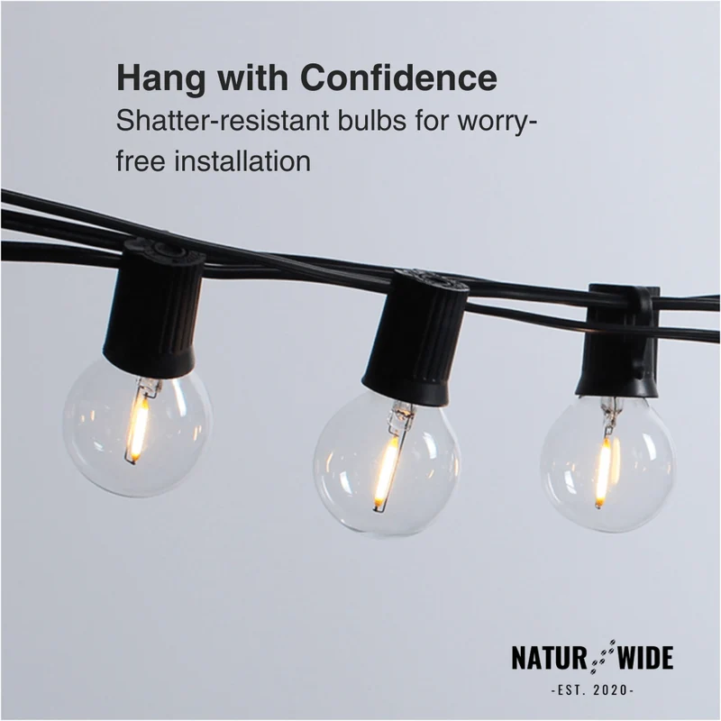 LED Outdoor String Lights – Shatterproof & Weatherproof (Plugin)