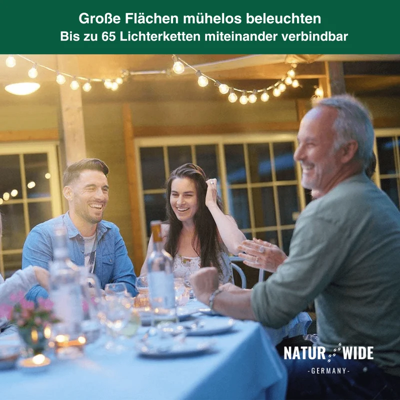 G40 LED Lichterkette Außen – Wetterfest & Bruchfest (Strom)