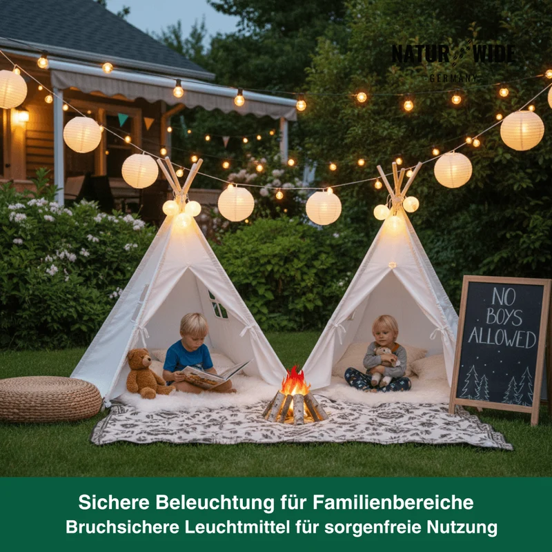 G40 LED Lichterkette Außen – Wetterfest & Bruchfest (Strom)