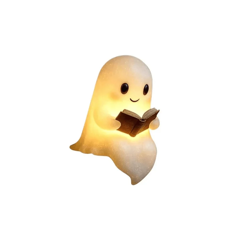 Cute Ghost Reading Lamp – 3D LED Night Light & Decor