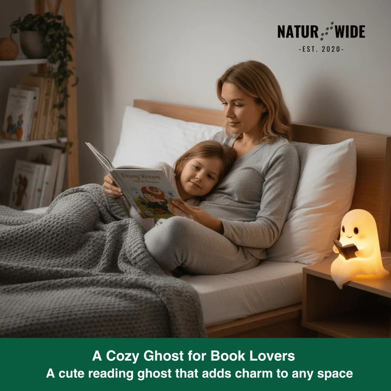 Cute Ghost Reading Lamp – 3D LED Night Light & Decor