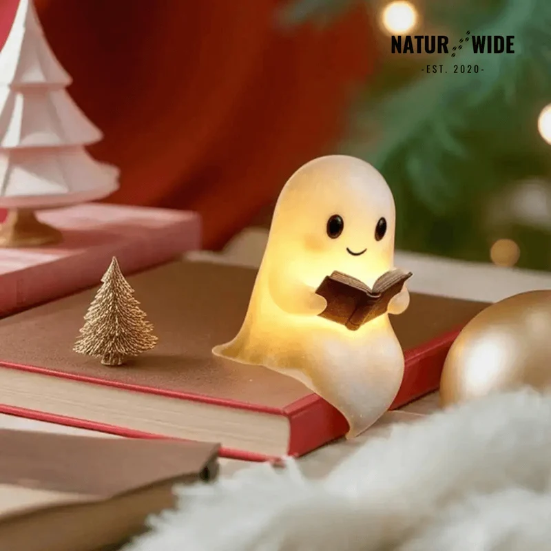 Cute Ghost Reading Lamp – 3D LED Night Light & Decor