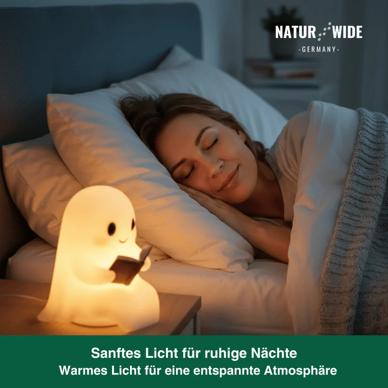 Niedliche Geist Leselampe – 3D LED Nachtlicht & Deko