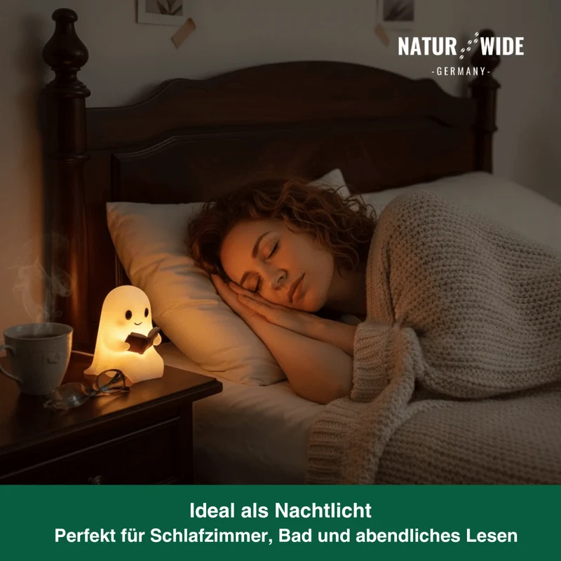 Niedliche Geist Leselampe – 3D LED Nachtlicht & Deko