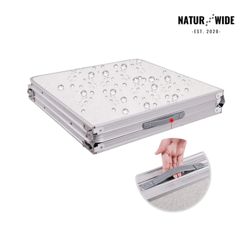 Adjustable Height Folding Camping Table – Portable Aluminum Picnic Desk