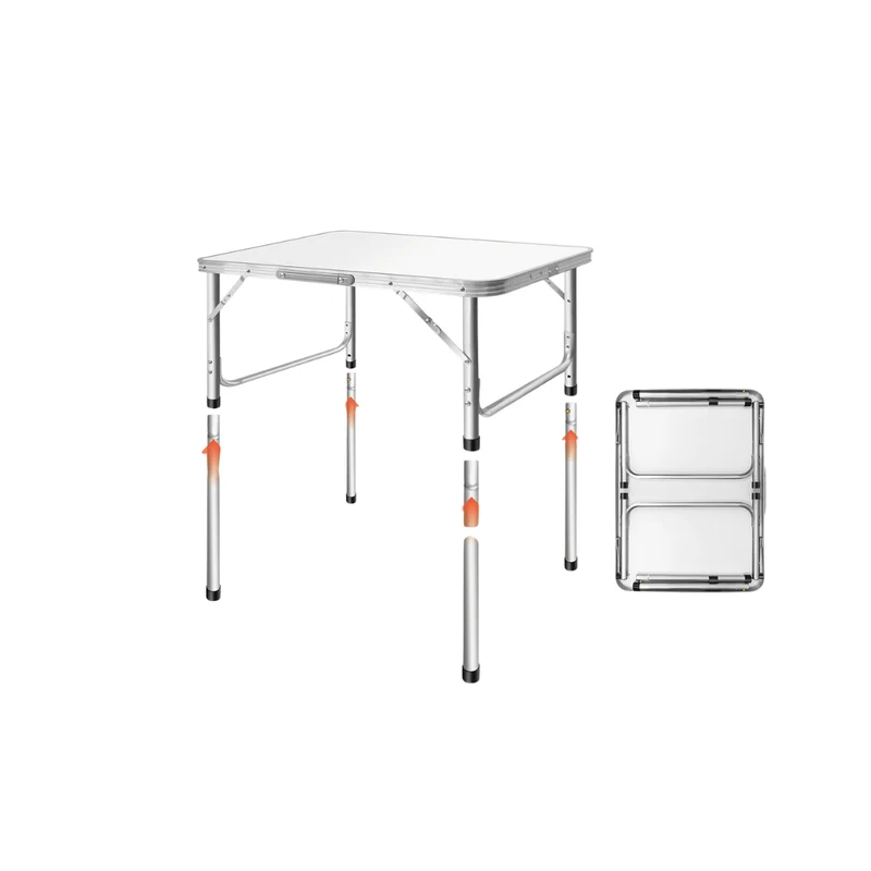 Adjustable Height Folding Camping Table – Portable Aluminum Picnic Desk