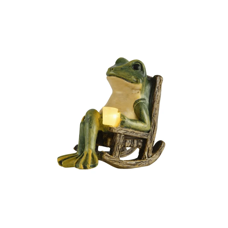 Solar Mini Frog Garden Statue – Glowing Outdoor Decor