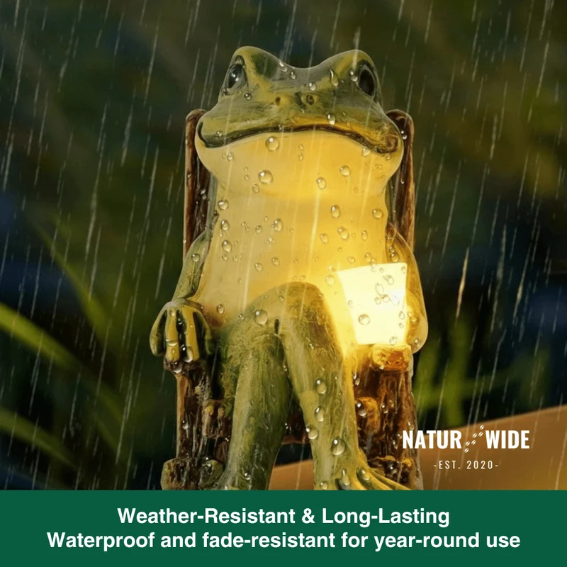 Solar Mini Frog Garden Statue – Glowing Outdoor Decor