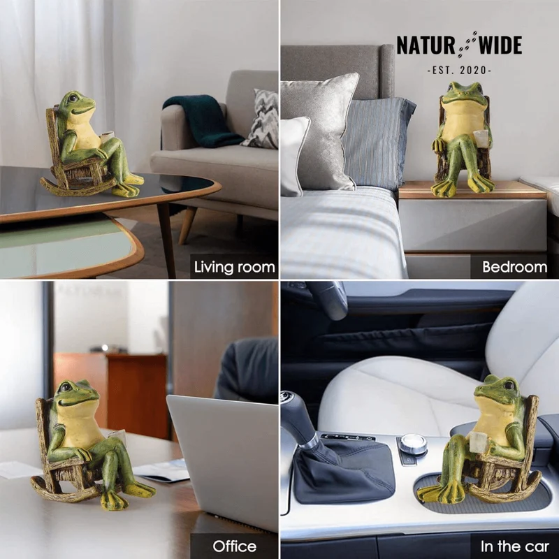 Solar Mini Frog Garden Statue – Glowing Outdoor Decor