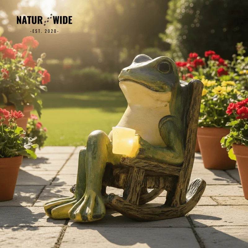 Solar Mini Frog Garden Statue – Glowing Outdoor Decor