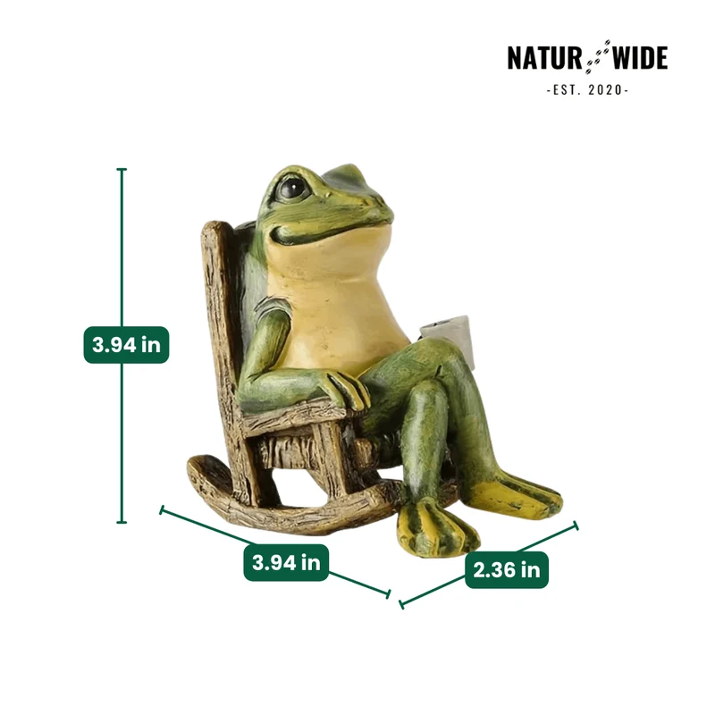 Solar Mini Frog Garden Statue – Glowing Outdoor Decor