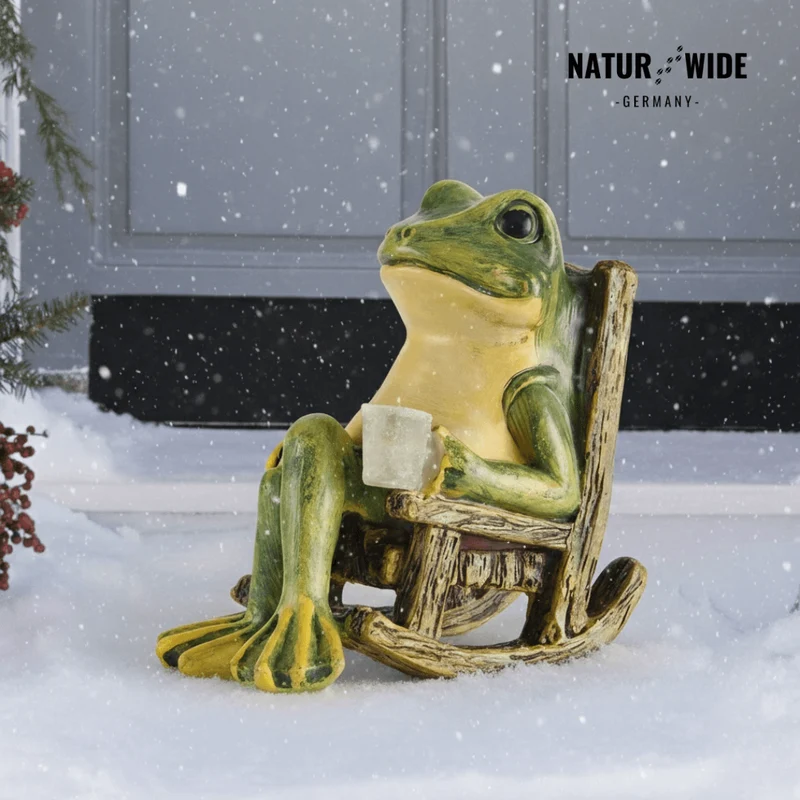 Solar Mini Frosch Gartenfigur – Leuchtende Outdoor Deko