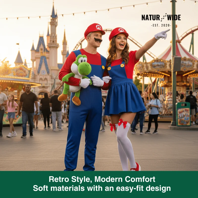 Mario & Luigi Cosplay Costume – Jumpsuit & Dress Set (Unisex)
