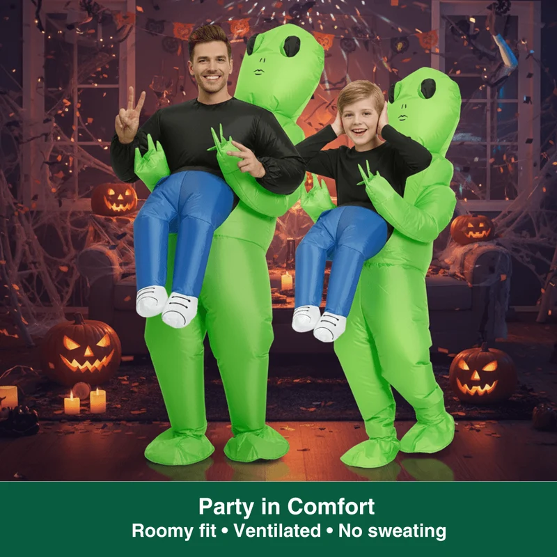 Inflatable Alien Costume – Funny "Pick Me Up" Illusion Suit