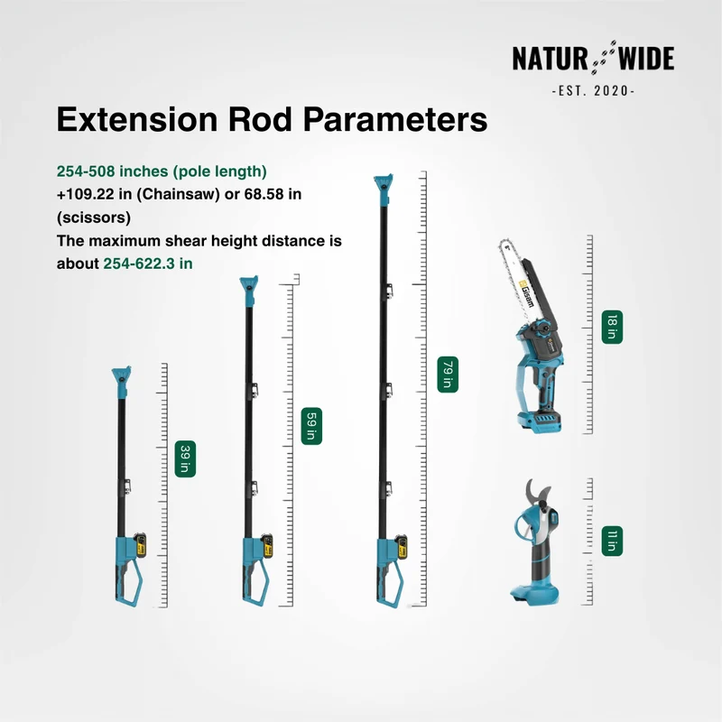 4-in-1 Cordless Telescoping Pole Saw & Pruner – Brushless (18V Compatible)