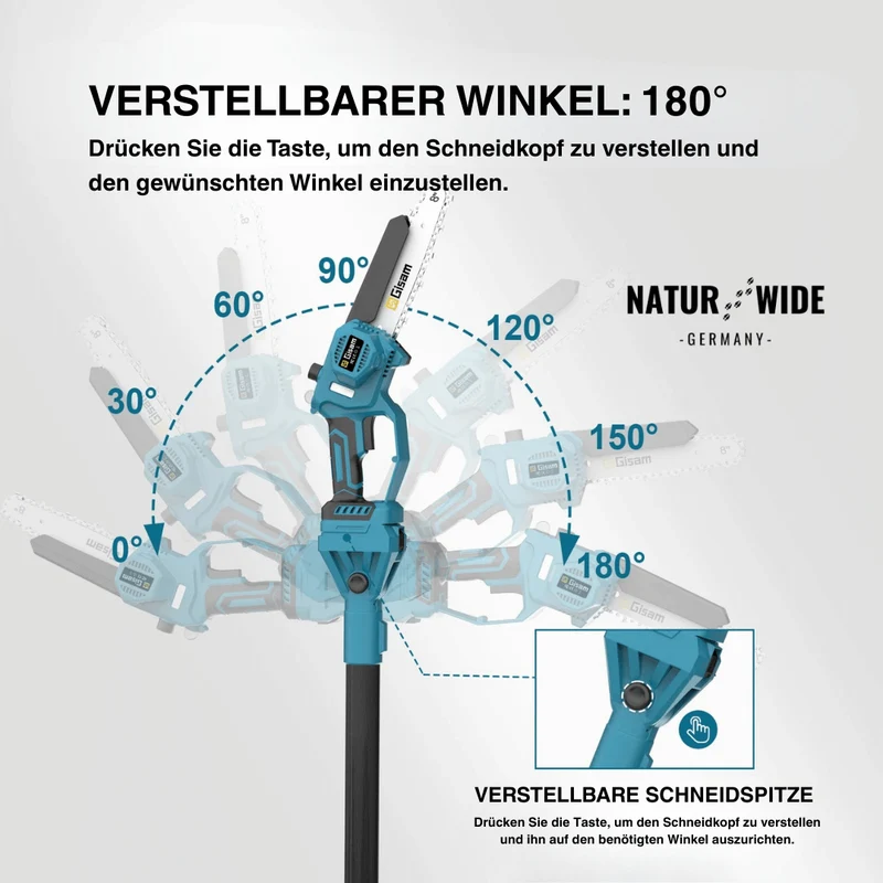 4-in-1 Akku-Teleskopsäge & Astschere – Bürstenlos (18V Kompatibel)