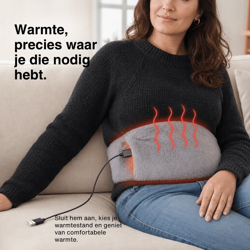 3-Standen Elektrisch Warmtekussen – Taillewarmer & Draagbare Verwarmingsriem
