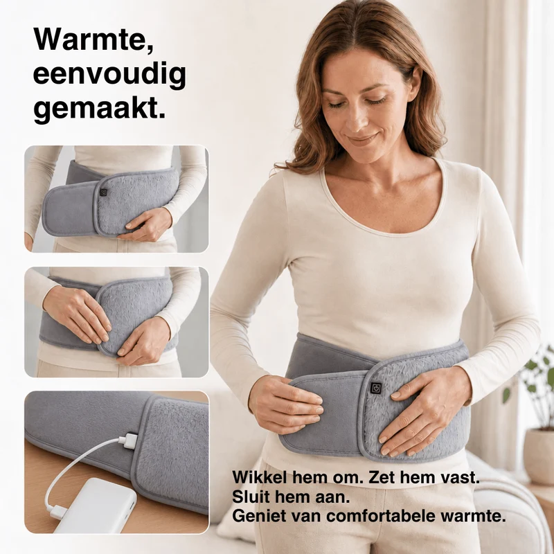 3-Standen Elektrisch Warmtekussen – Taillewarmer & Draagbare Verwarmingsriem