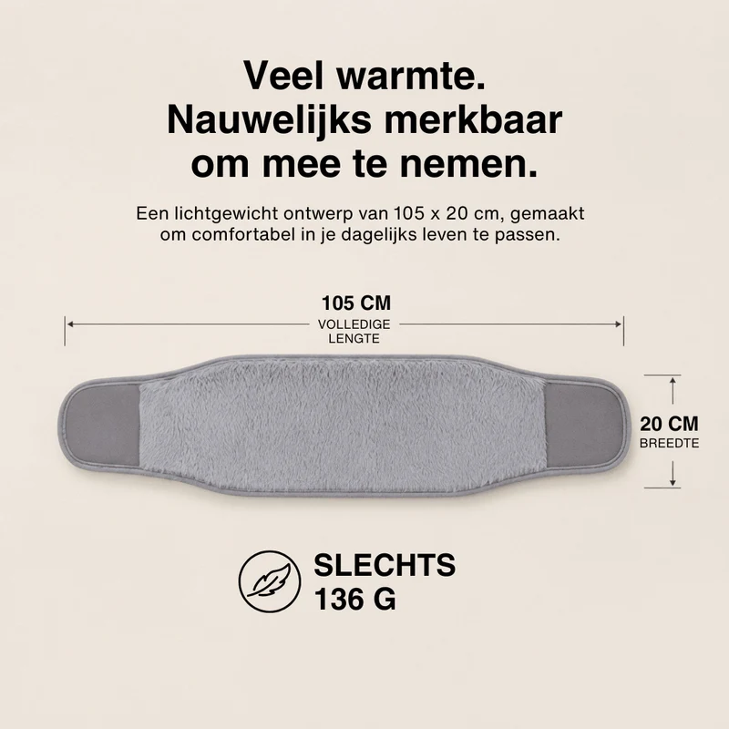 3-Standen Elektrisch Warmtekussen – Taillewarmer & Draagbare Verwarmingsriem