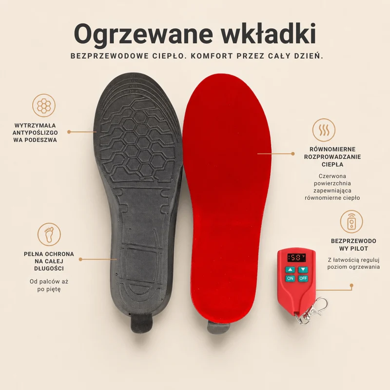 Przycinane na Wymiar Elektryczne Wkładki do Butów z Podgrzewaniem USB