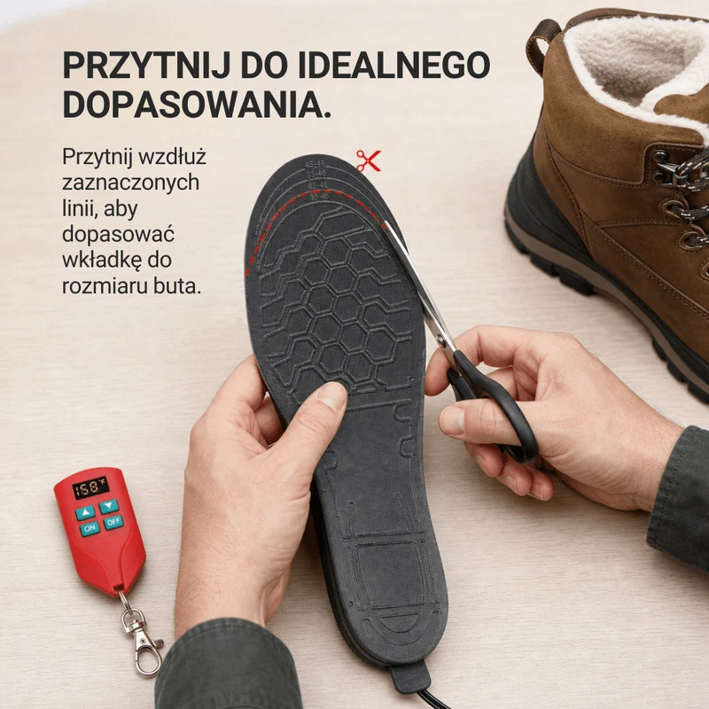 Przycinane na Wymiar Elektryczne Wkładki do Butów z Podgrzewaniem USB