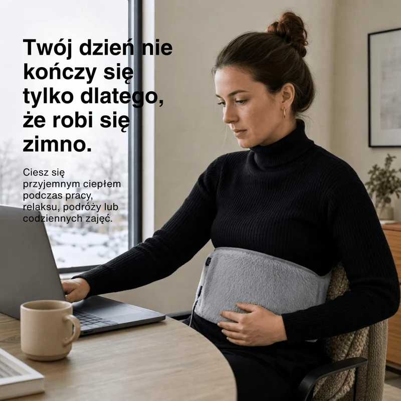3-Poziomowa Elektryczna Poduszka Grzewcza – Rozgrzewacz na Brzuch i Przenośny Pas Grzewczy