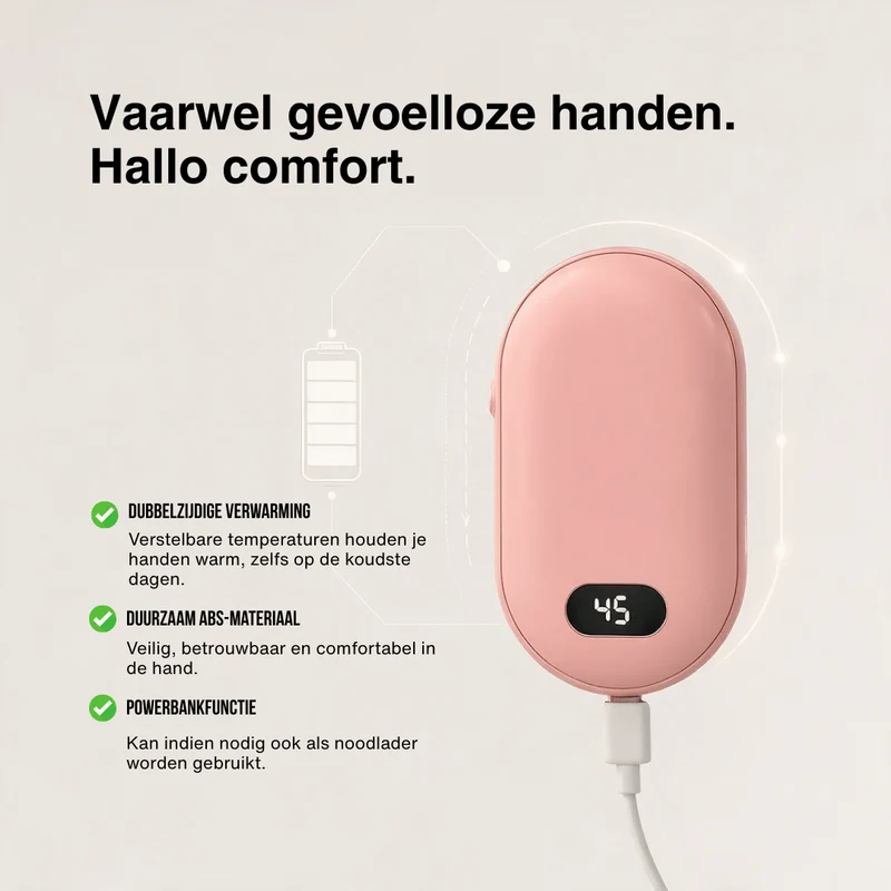 Dubbele Verwarmde Handwarmer – Oplaadbare Zakwarmer