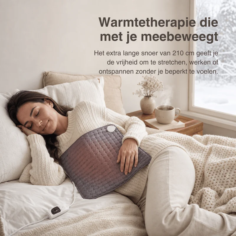 Elektrische Verwarmingsdeken – Warmtekussen voor Rug, Buik & Benen met 6 Temperatuurstanden