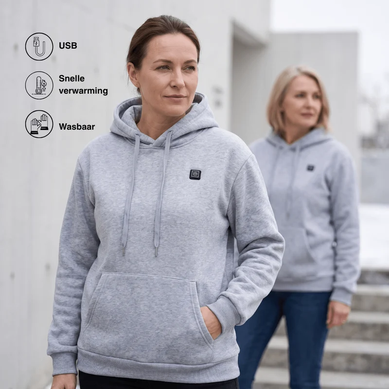 USB Beheizde Hoodie – Unisex Hoodie met Rits