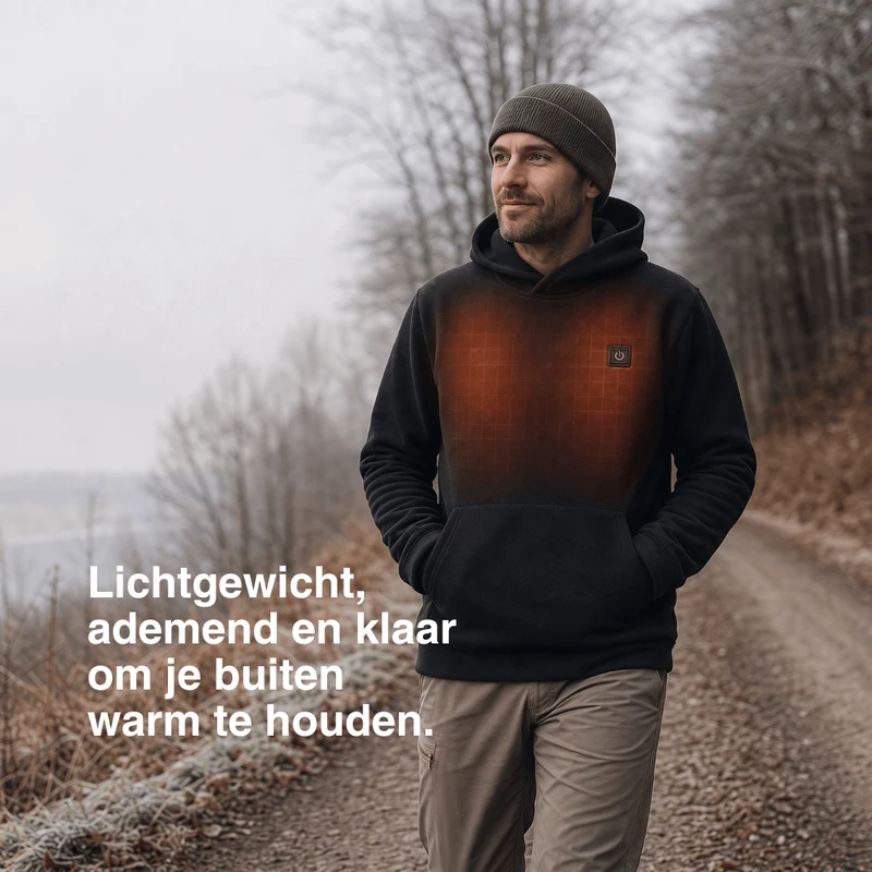 USB Beheizde Hoodie – Unisex Hoodie met Rits