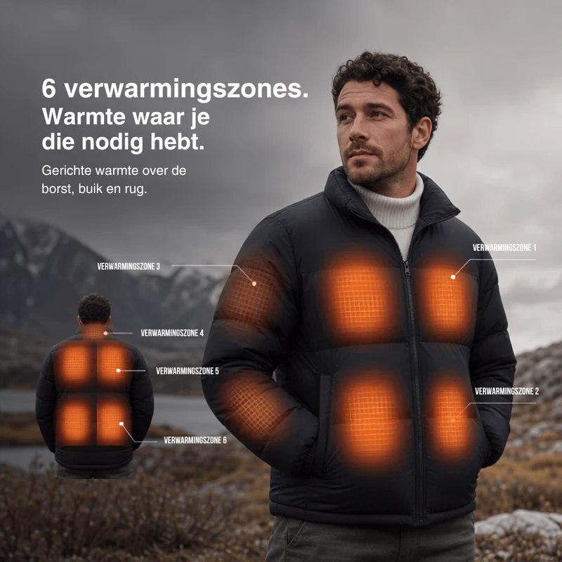 Verwarmde winterjas – 6 Verwarmingszones, waterdicht & extra warm voor Dames & Heren