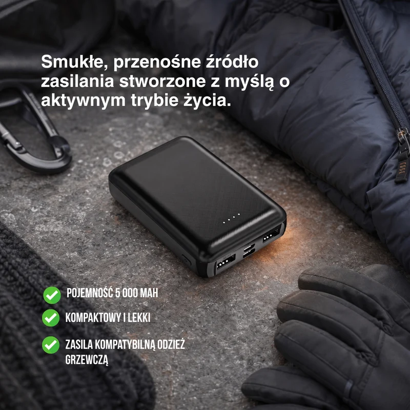 Powerbank NaturWide 5000 mAh (5V/2A) – Do Ubrań Podgrzewanych