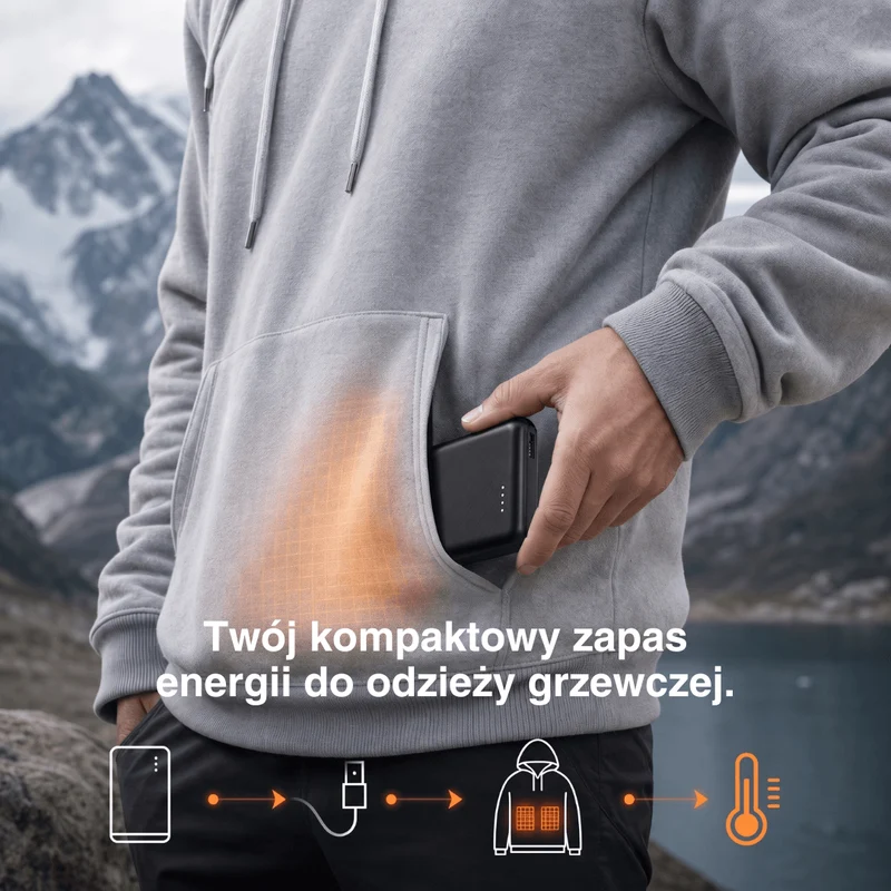 Powerbank NaturWide 5000 mAh (5V/2A) – Do Ubrań Podgrzewanych