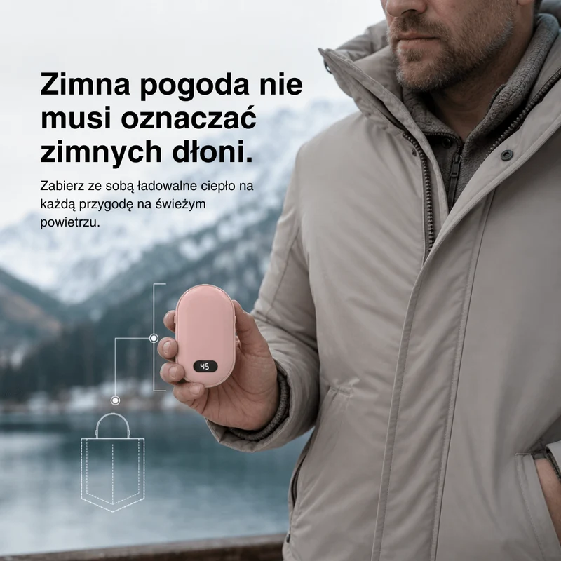 Podwójny Podgrzewacz do Rąk – Naładowywalna Grzejąca Ogrzewnica Kieszonkowa