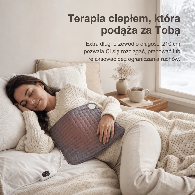 Elektryczny Koc Grzewczy – Nakładka Rozgrzewająca na Plecy, Brzuch i Nogi z 6 Poziomami Temperatury