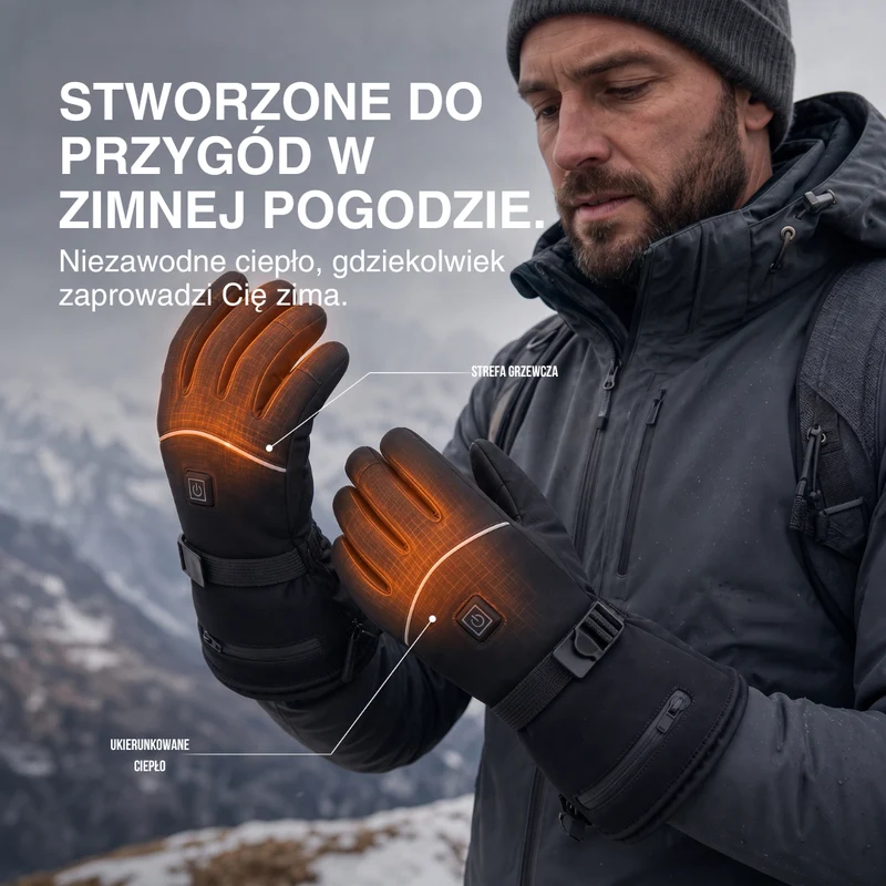 Podgrzewane Rękawiczki – 3 Poziomy Ogrzewania, Wodoodporne i Wiatroszczelne