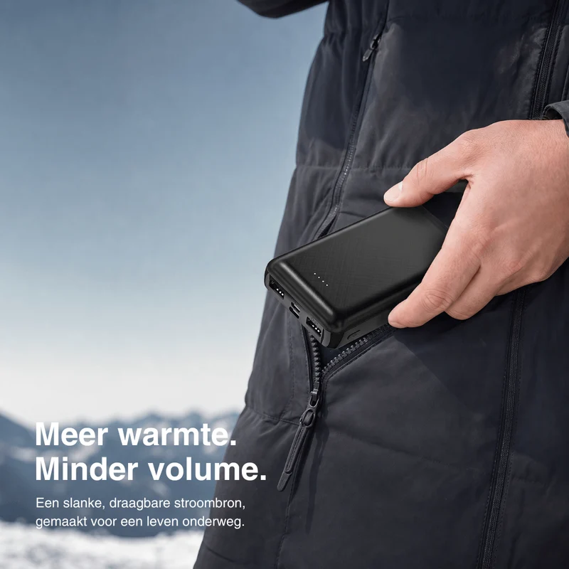 NaturWide Powerbank 5.000 mAh (5 V/2 A) – Voor beheizde kleding