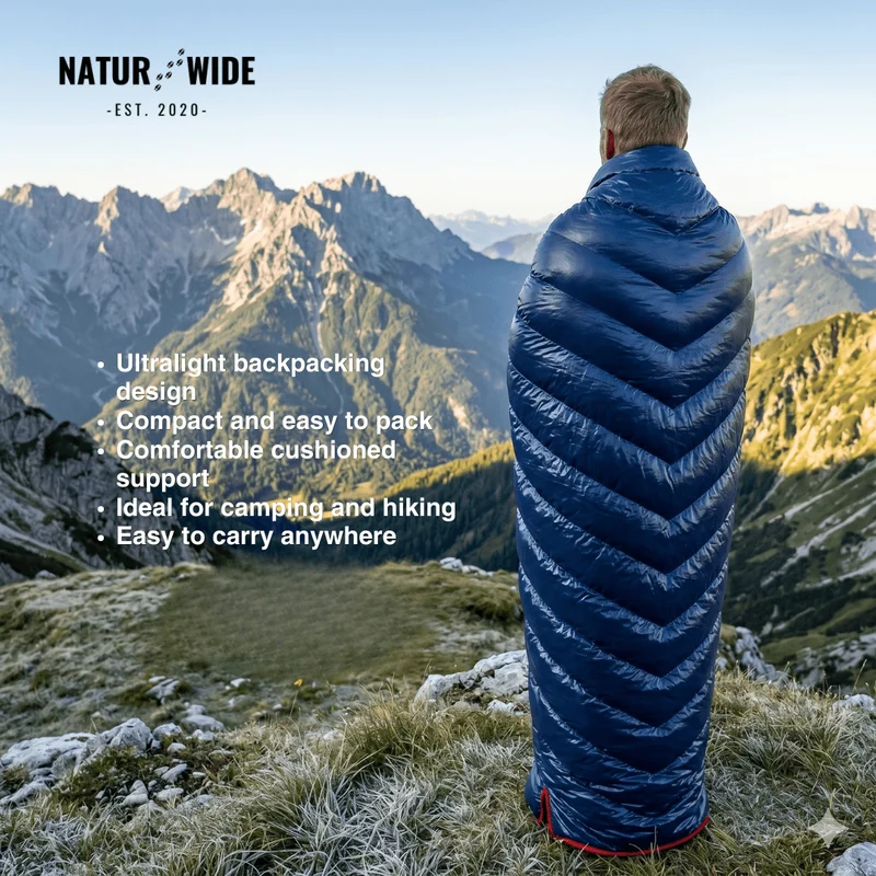 90% Goose Down Sleeping Bag – 3-Season Ultralight Envelope Style