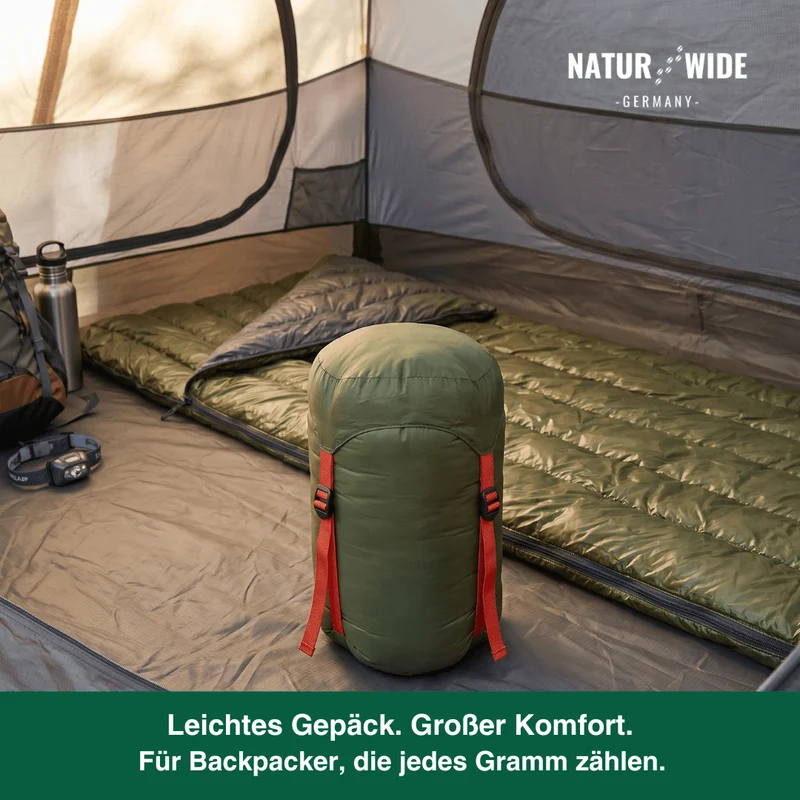 90% Gänsedaunen Schlafsack – 3-Jahreszeiten Ultraleicht Envelope-Stil