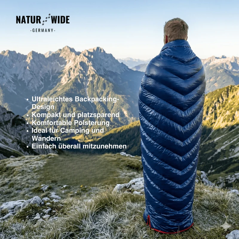 90% Gänsedaunen Schlafsack – 3-Jahreszeiten Ultraleicht Envelope-Stil