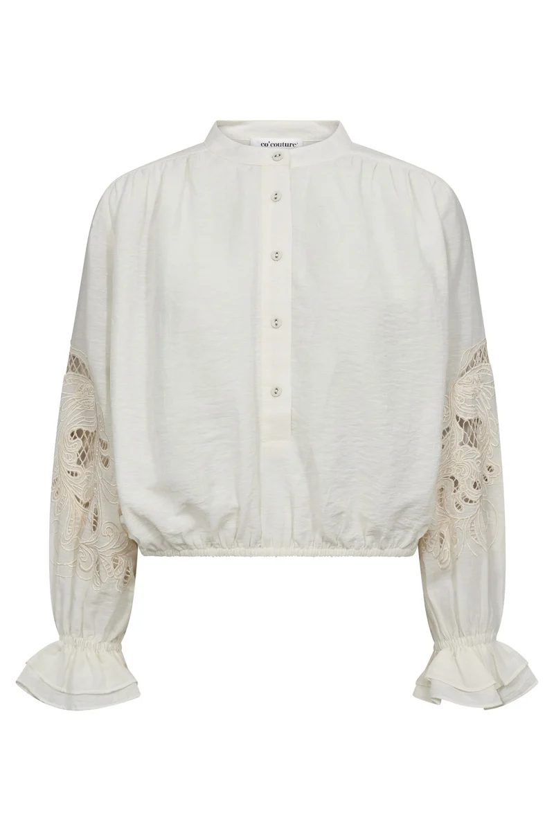 Stina Emb Blouse 45078 | Off white | Top fra Co'couture